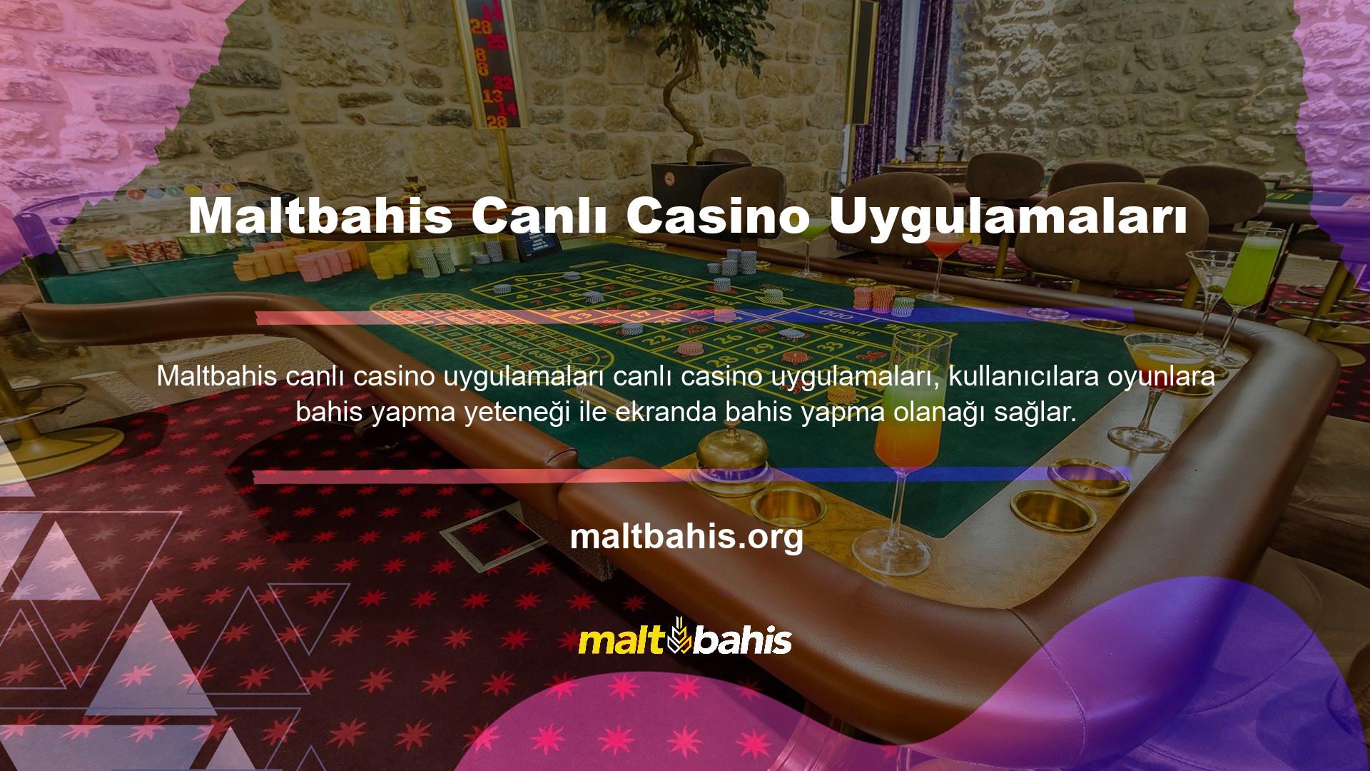 Uygulama ekranında bir casino seçeneği belirir ve işlem bittiğinde kullanıcının bahis oynamasına olanak tanır